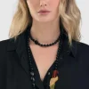 Tahiti Bird Bead Necklace, Multi/Black