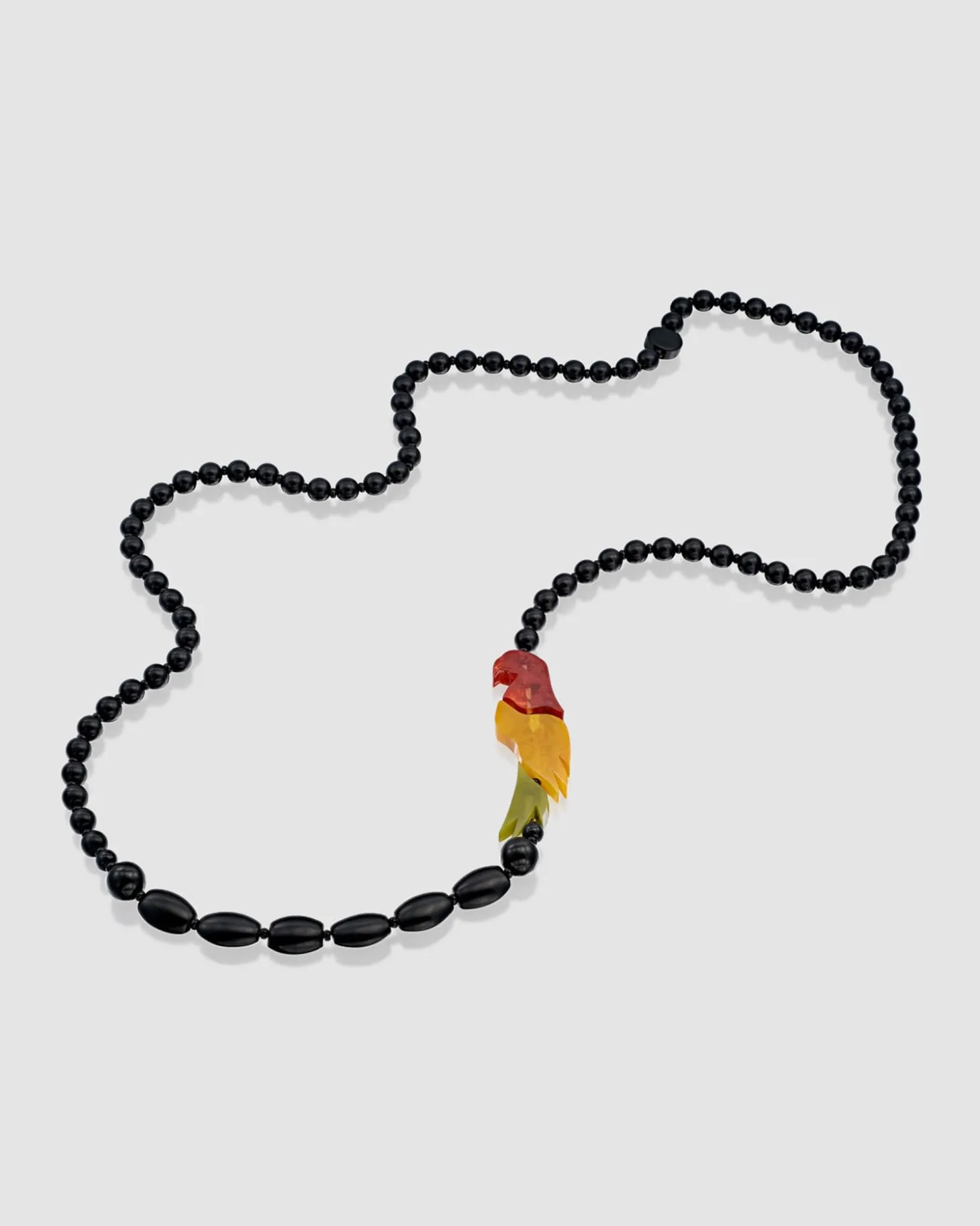 Tahiti Bird Bead Necklace, Multi/Black