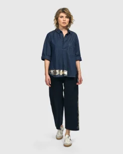 Tallahassee Popover Blouse, Denim