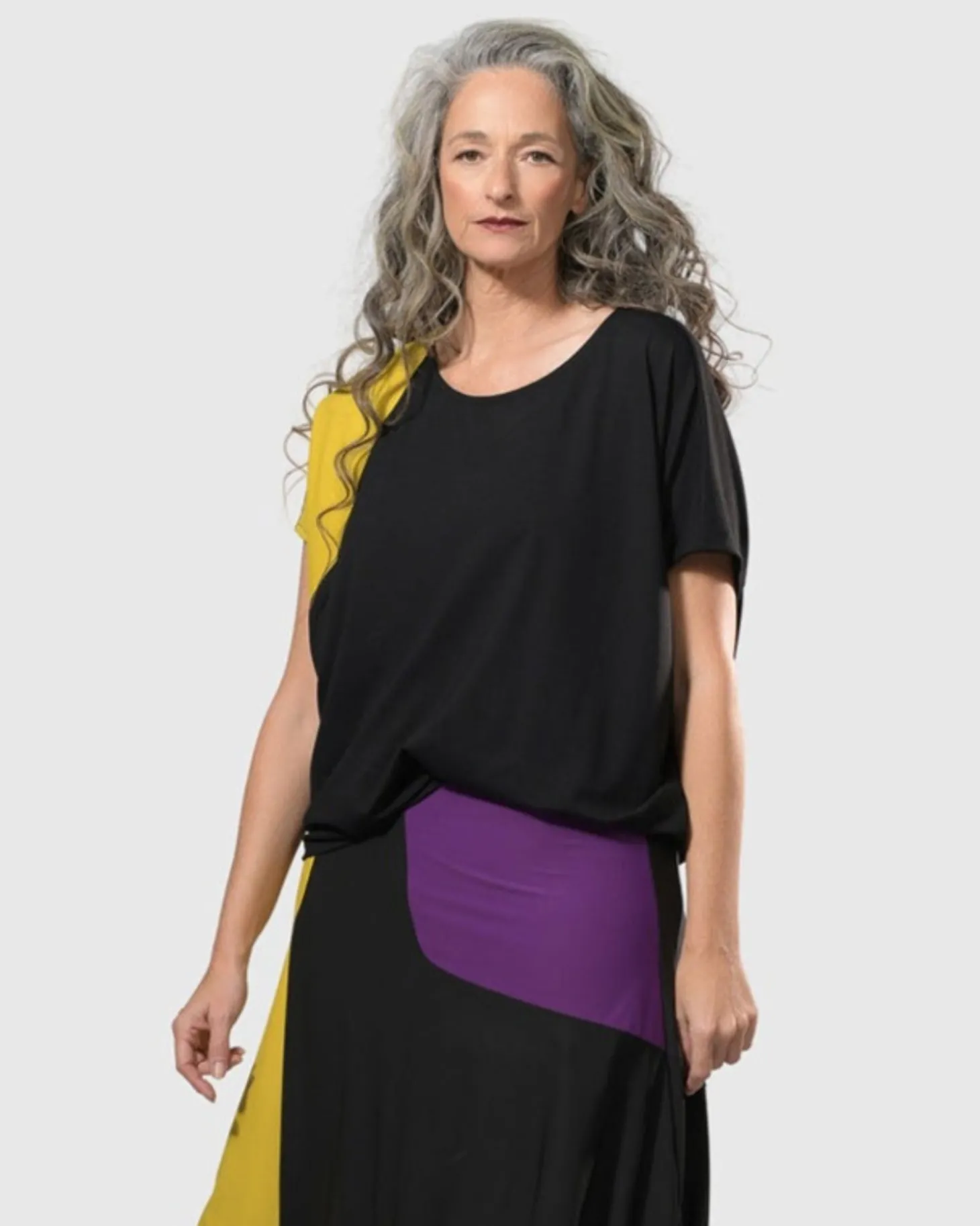 Tekbika Bliss Boxy Top, Multi (Yellow/Purple)