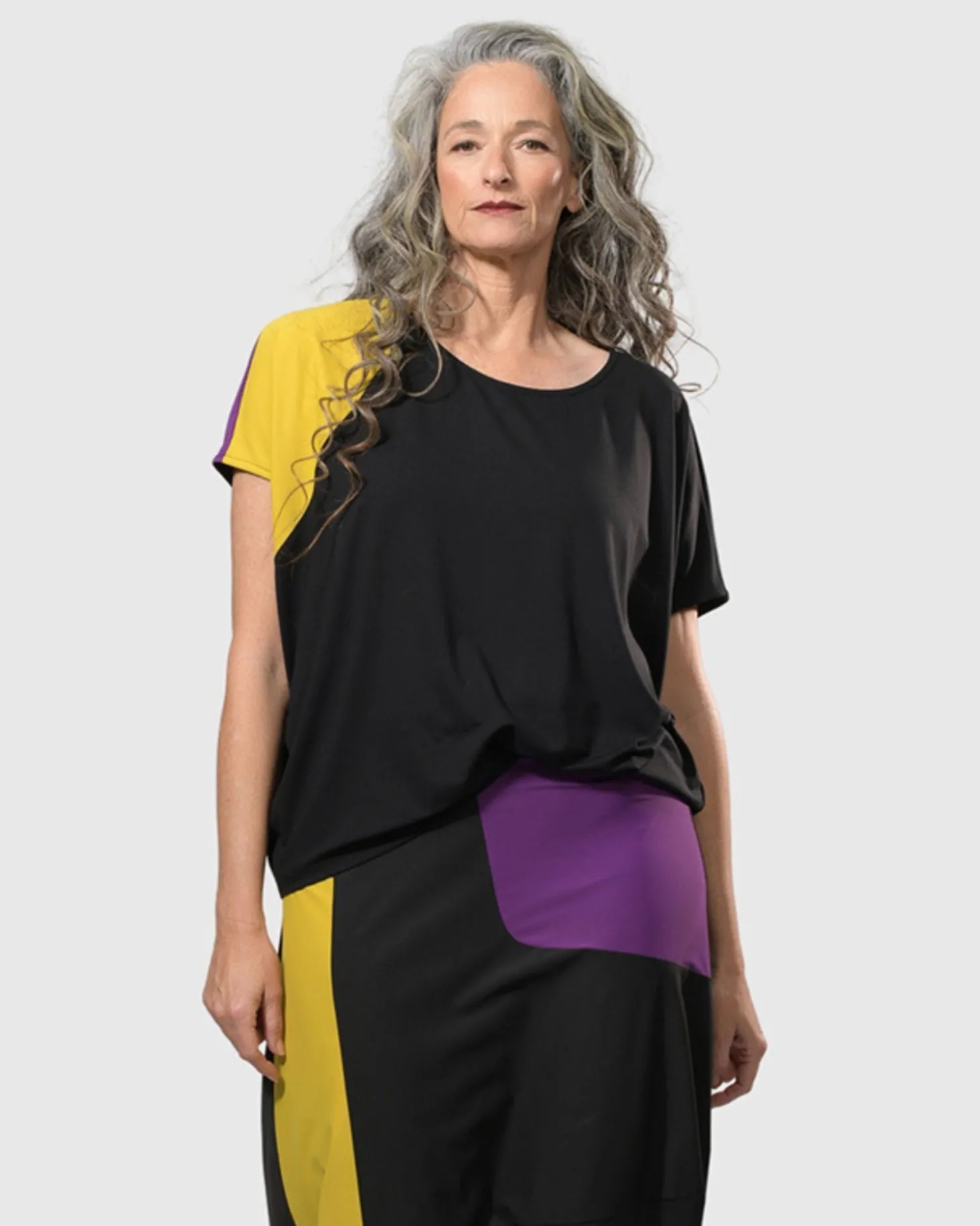 Tekbika Bliss Boxy Top, Multi (Yellow/Purple)