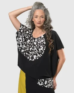 Tekbika Bliss Boxy Top, Yellow/Print