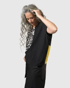 Tekbika Bliss Boxy Top, Yellow/Print