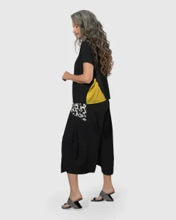 Tekbika Bliss Boxy Top, Yellow/Print