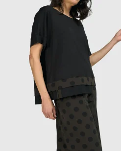 Tekbika Dots Boxy Top, Khaki