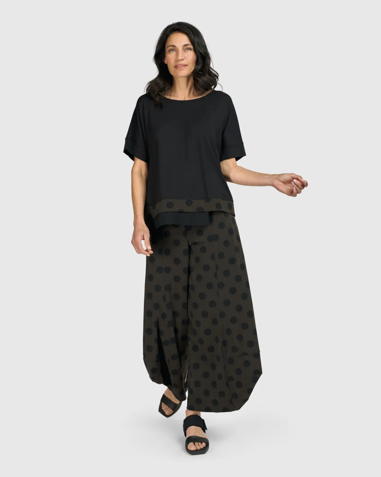Tekbika Dots Boxy Top, Khaki