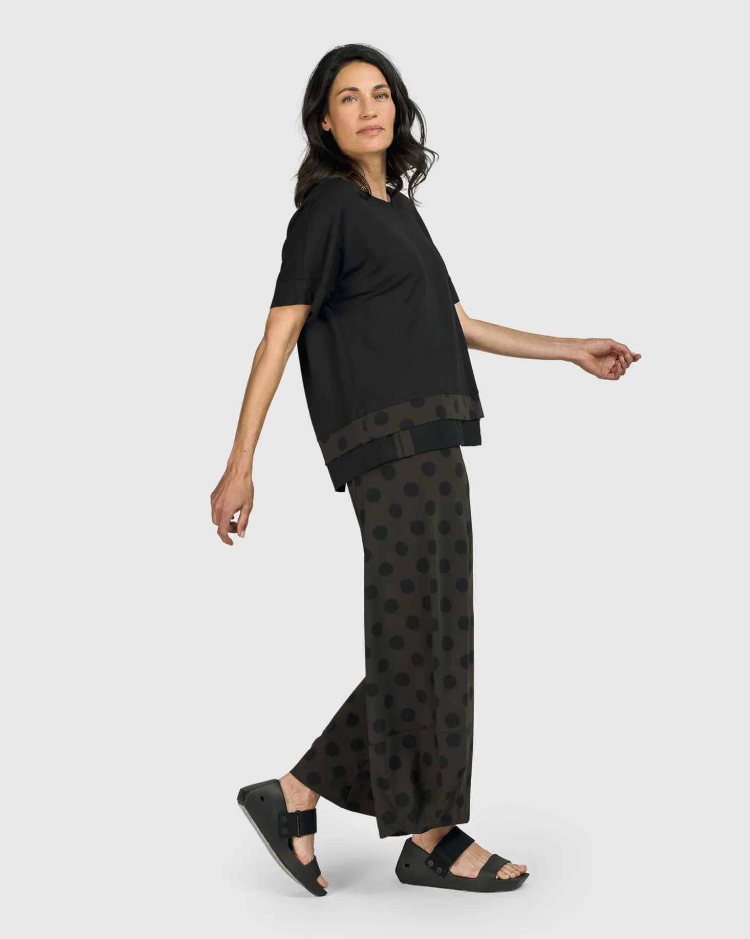 Tekbika Dots Boxy Top, Khaki