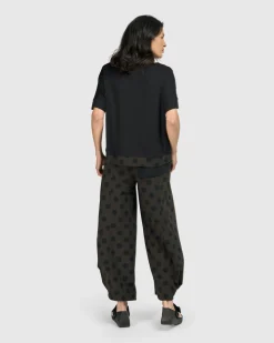 Tekbika Dots Boxy Top, Khaki
