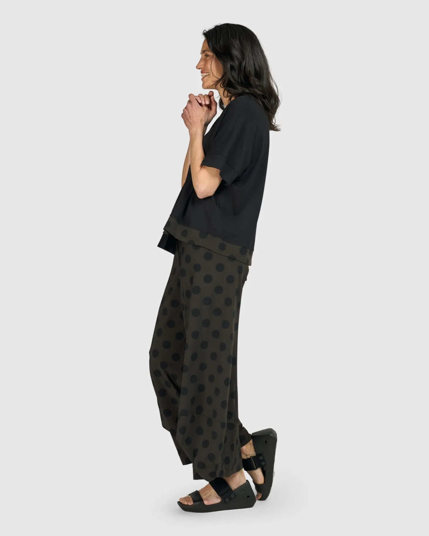 Tekbika Dots Boxy Top, Khaki