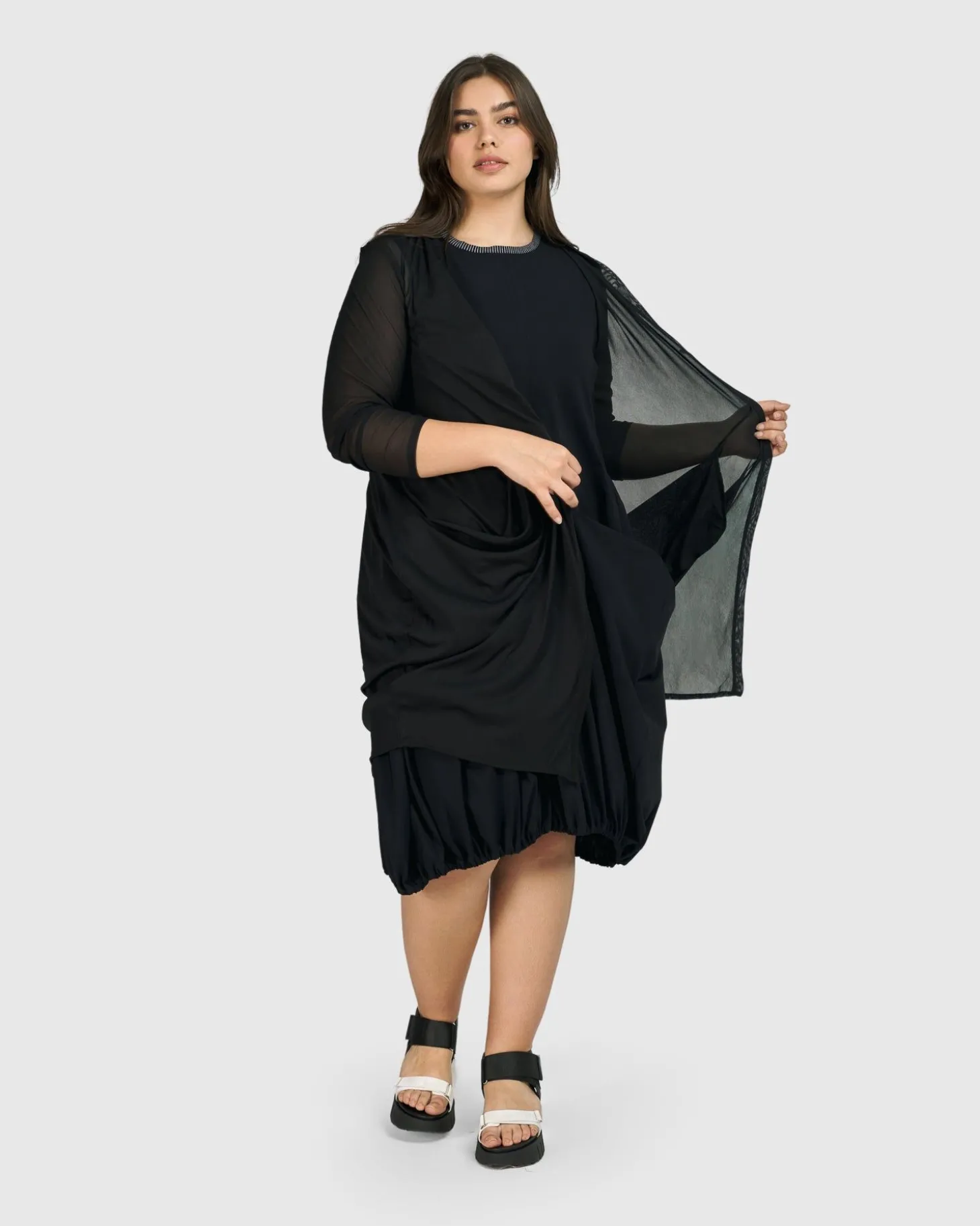 Tekbika Essential Draped Cocoon Jacket, Mesh