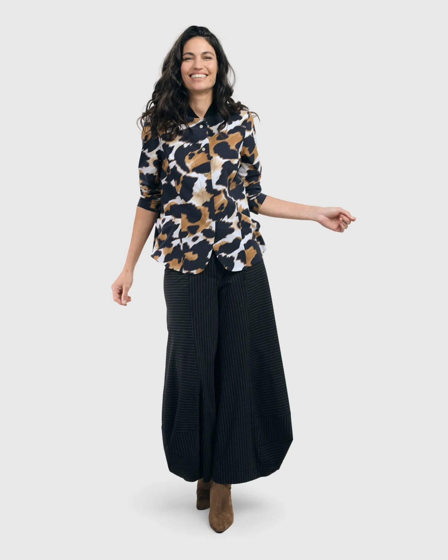 Tekbika Pinstripe Punto Pants, Black