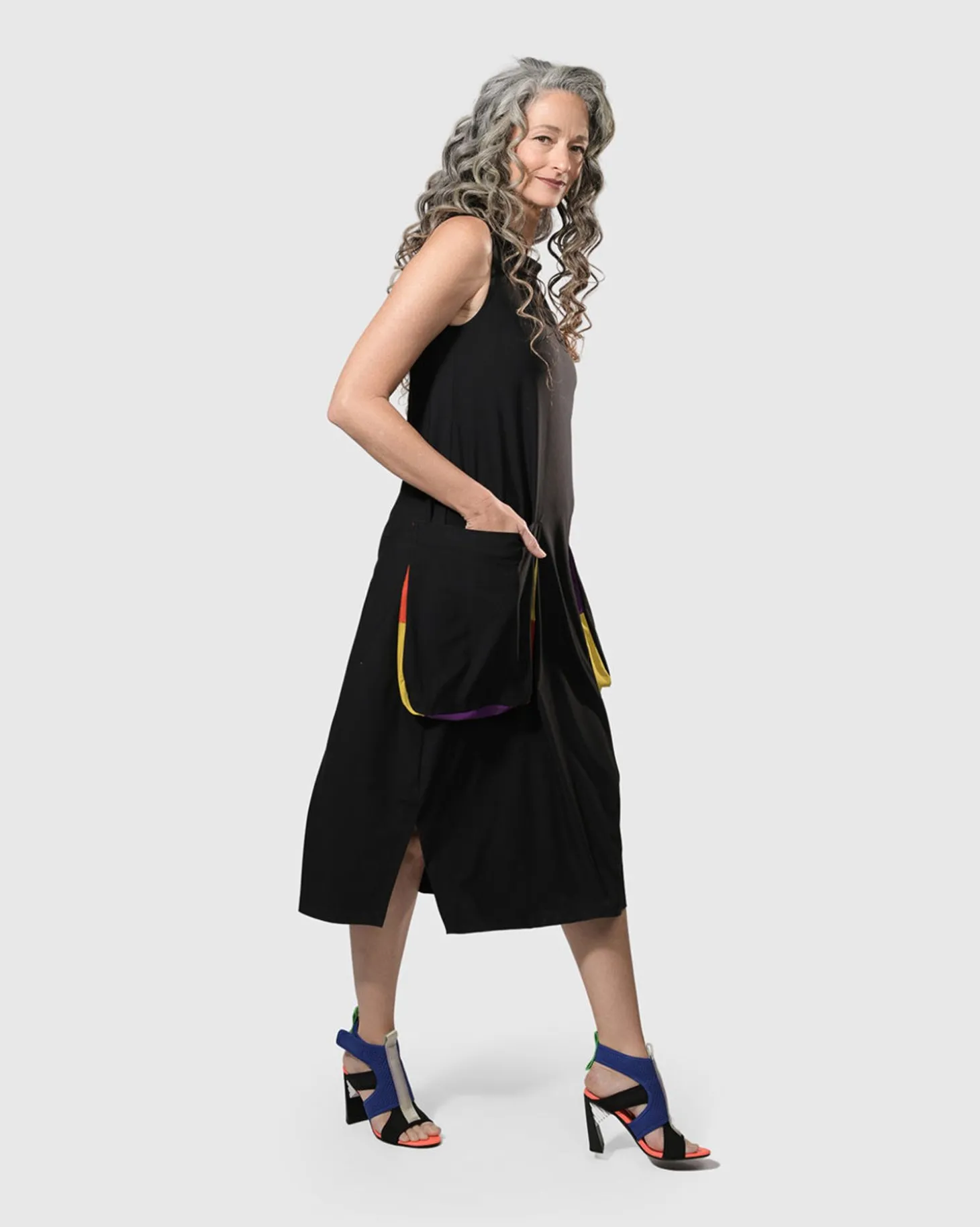 Tekbika Poppy Sleeveless Pocket Dress, Multi