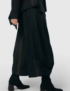 Tekbika Stripe Punto Pants, Black/Khaki