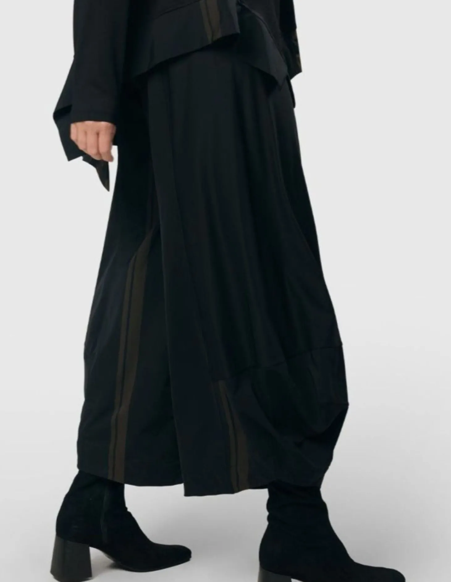 Tekbika Stripe Punto Pants, Black/Khaki