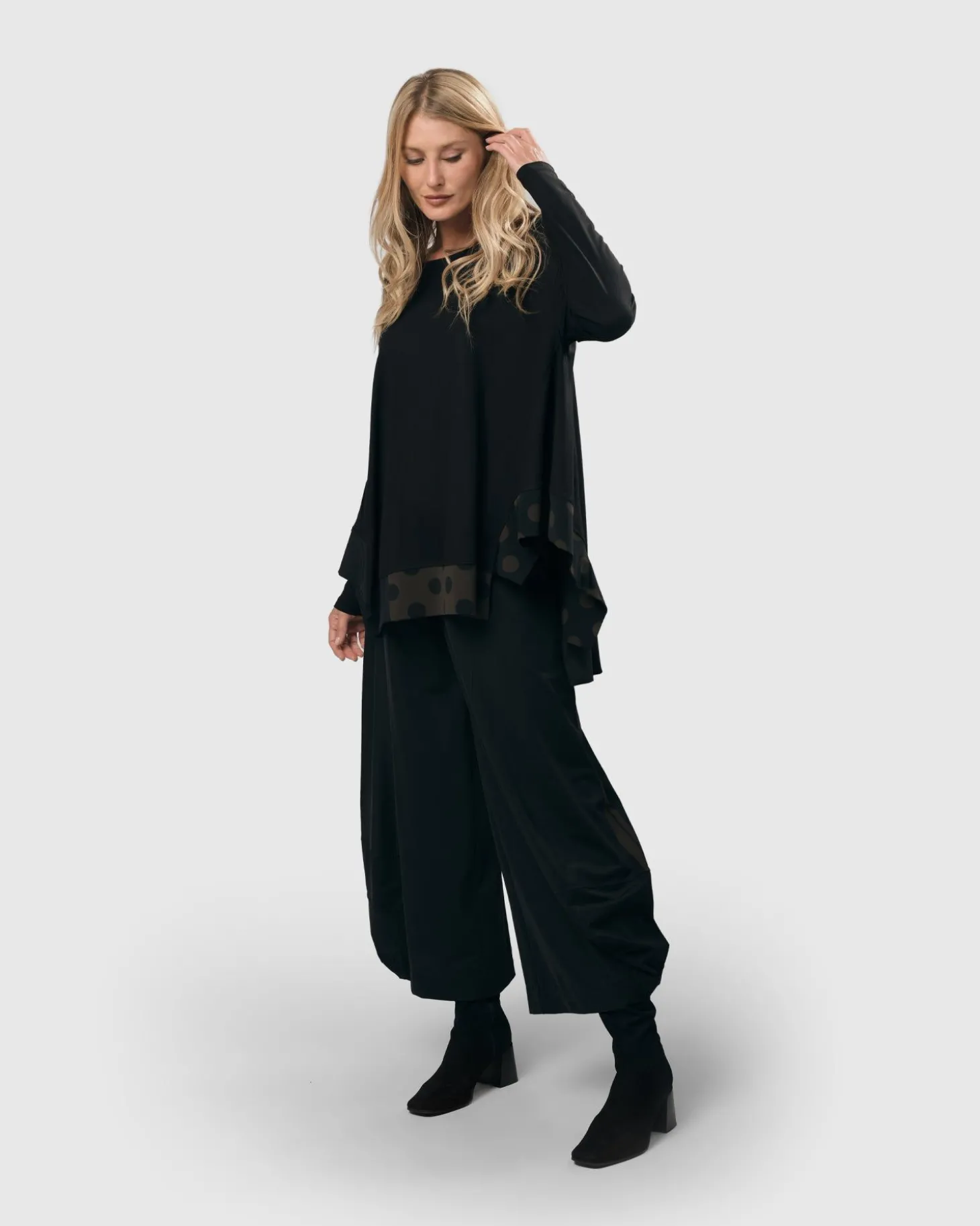 Tekbika Stripe Punto Pants, Black/Khaki