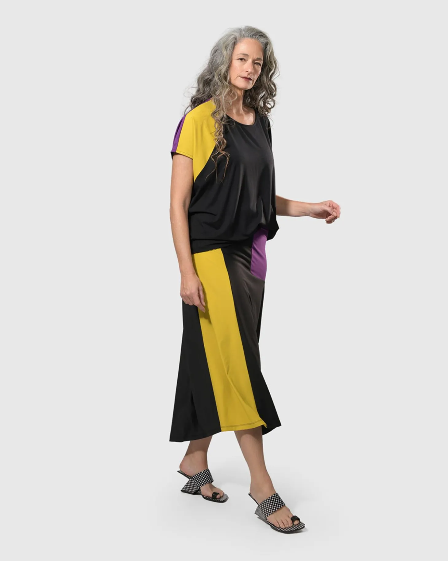 Tekbika Swing Maxi Skirt, Multi/Yellow