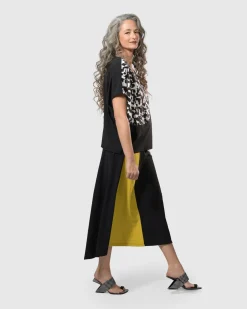 Tekbika Swing Maxi Skirt, Yellow/Print