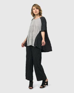Thera Relaxed Straight Leg Pants, Stripes