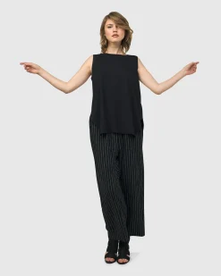 Thera Relaxed Straight Leg Pants, Stripes