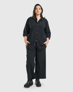 Trinity Button Down Shirt, Black
