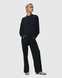 Trinity Button Down Shirt, Black