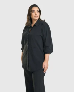 Trinity Button Down Shirt, Black