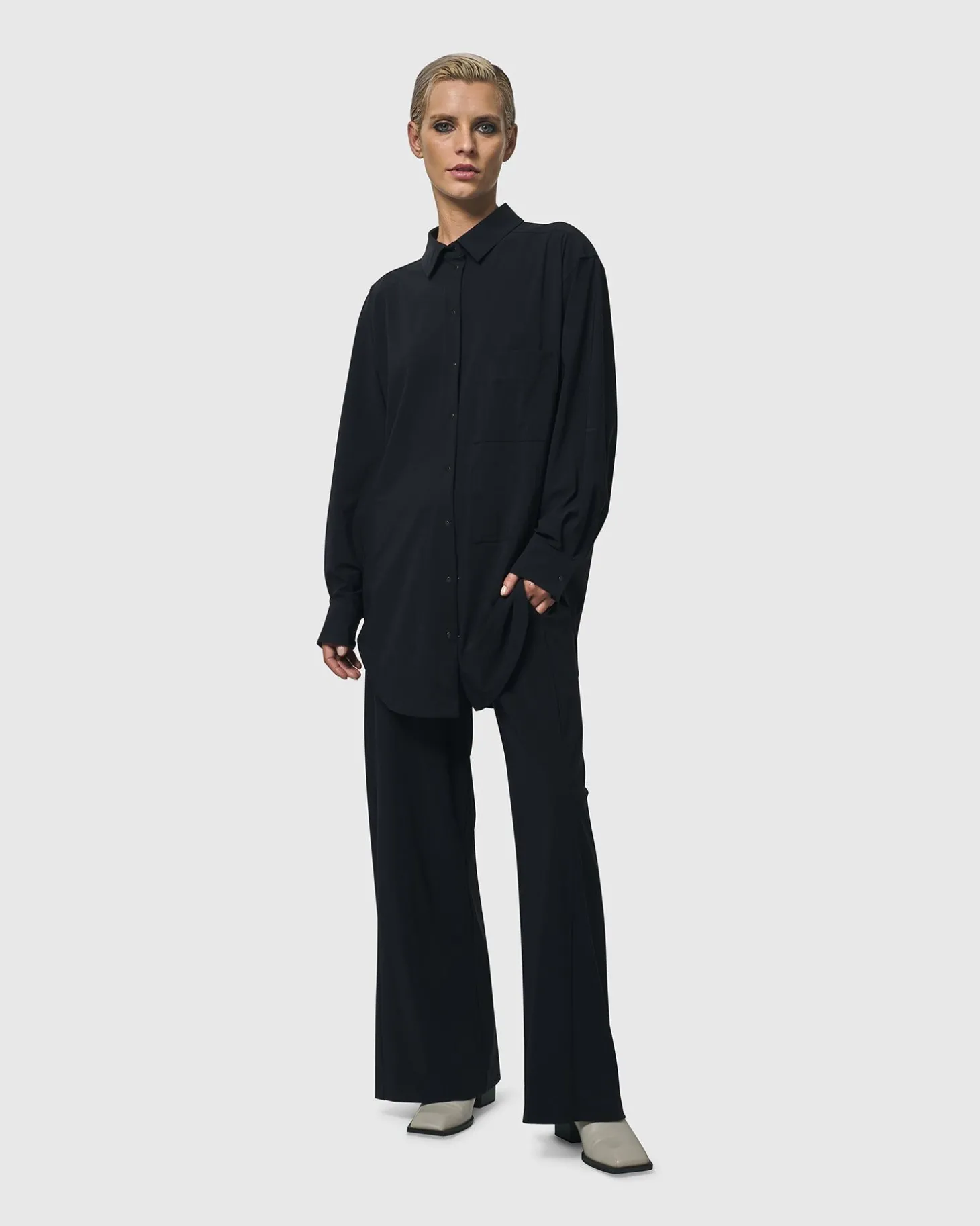 Trinity Button Down Shirt, Black