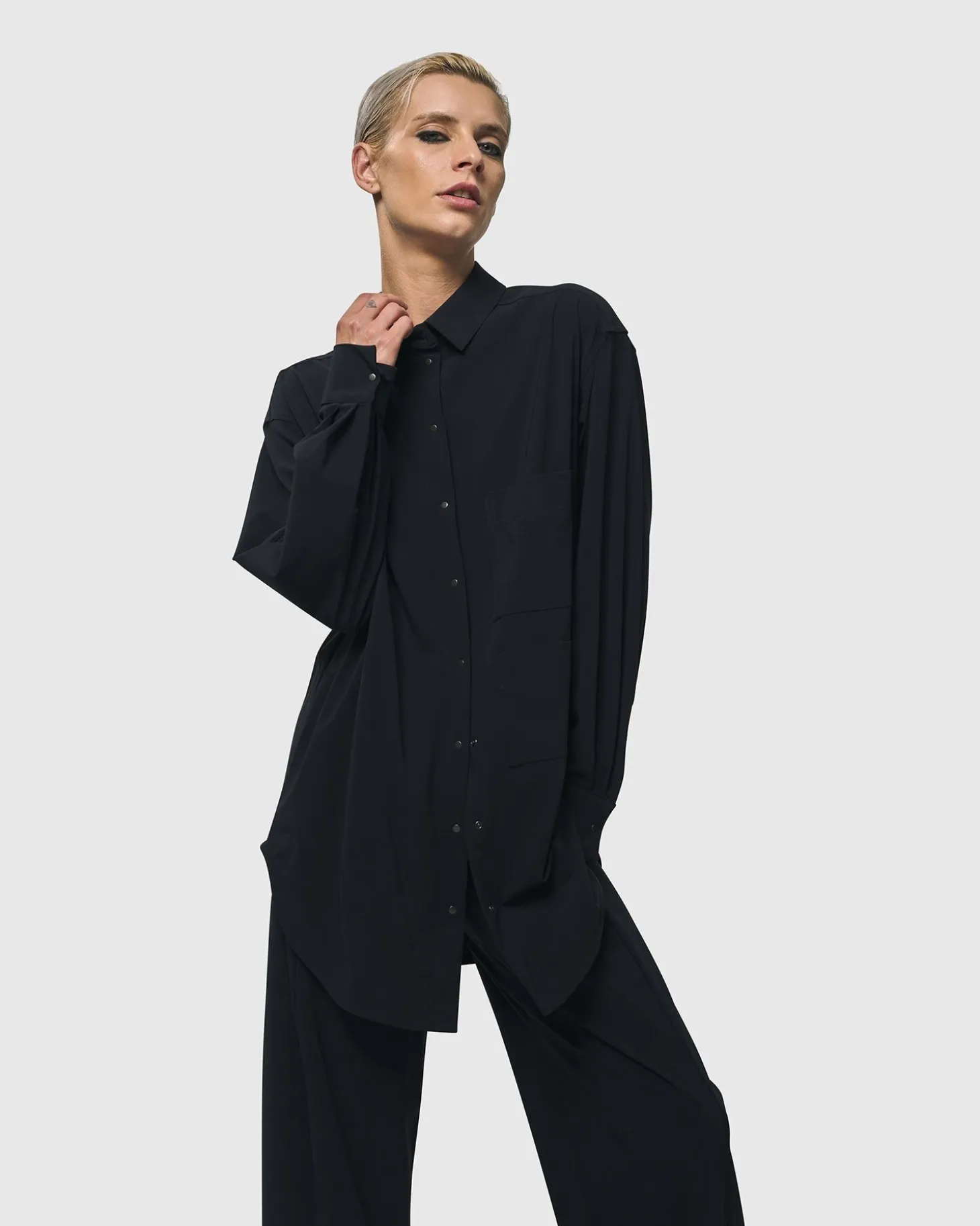 Trinity Button Down Shirt, Black