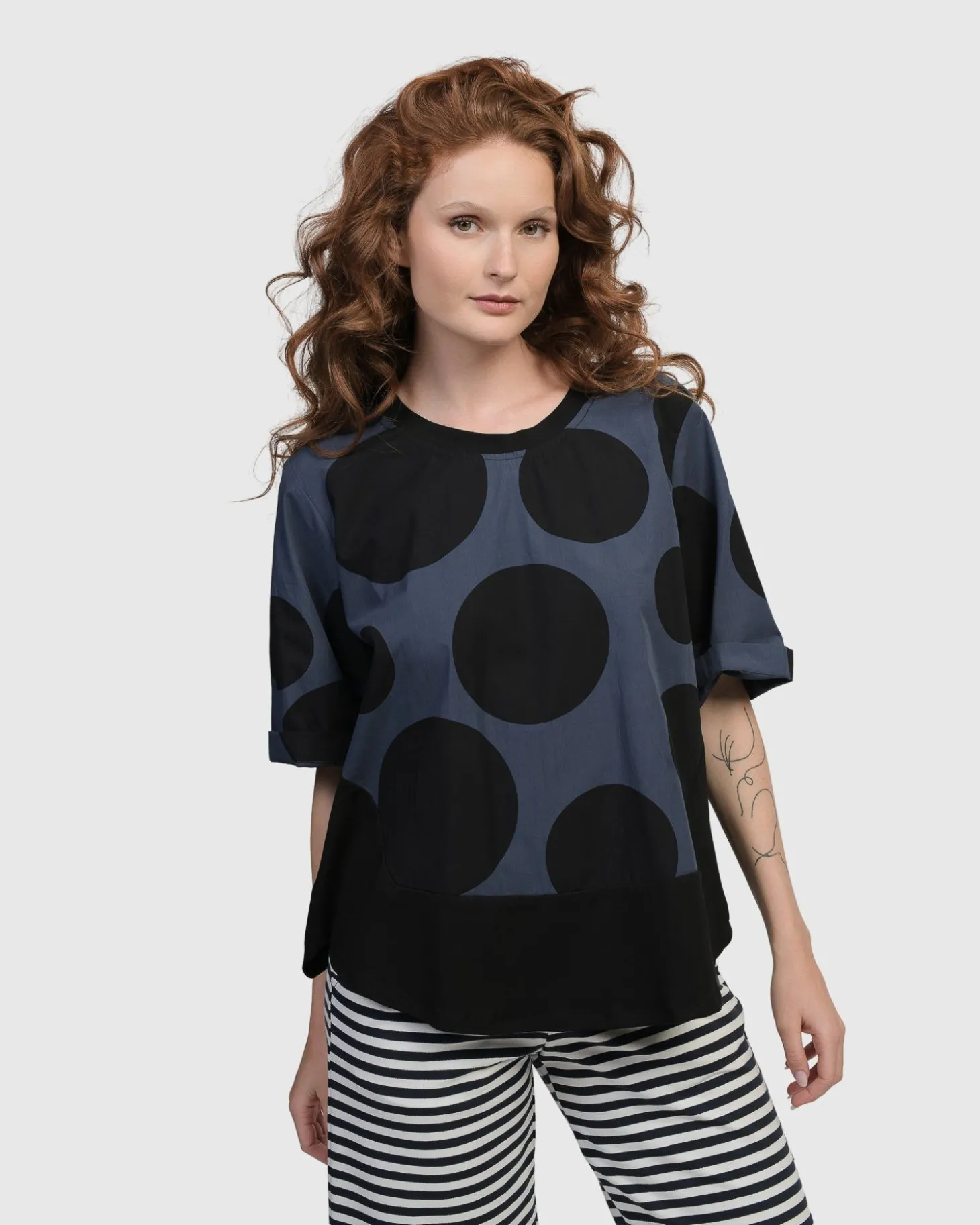 Urban Angelica Dots Tee, Navy