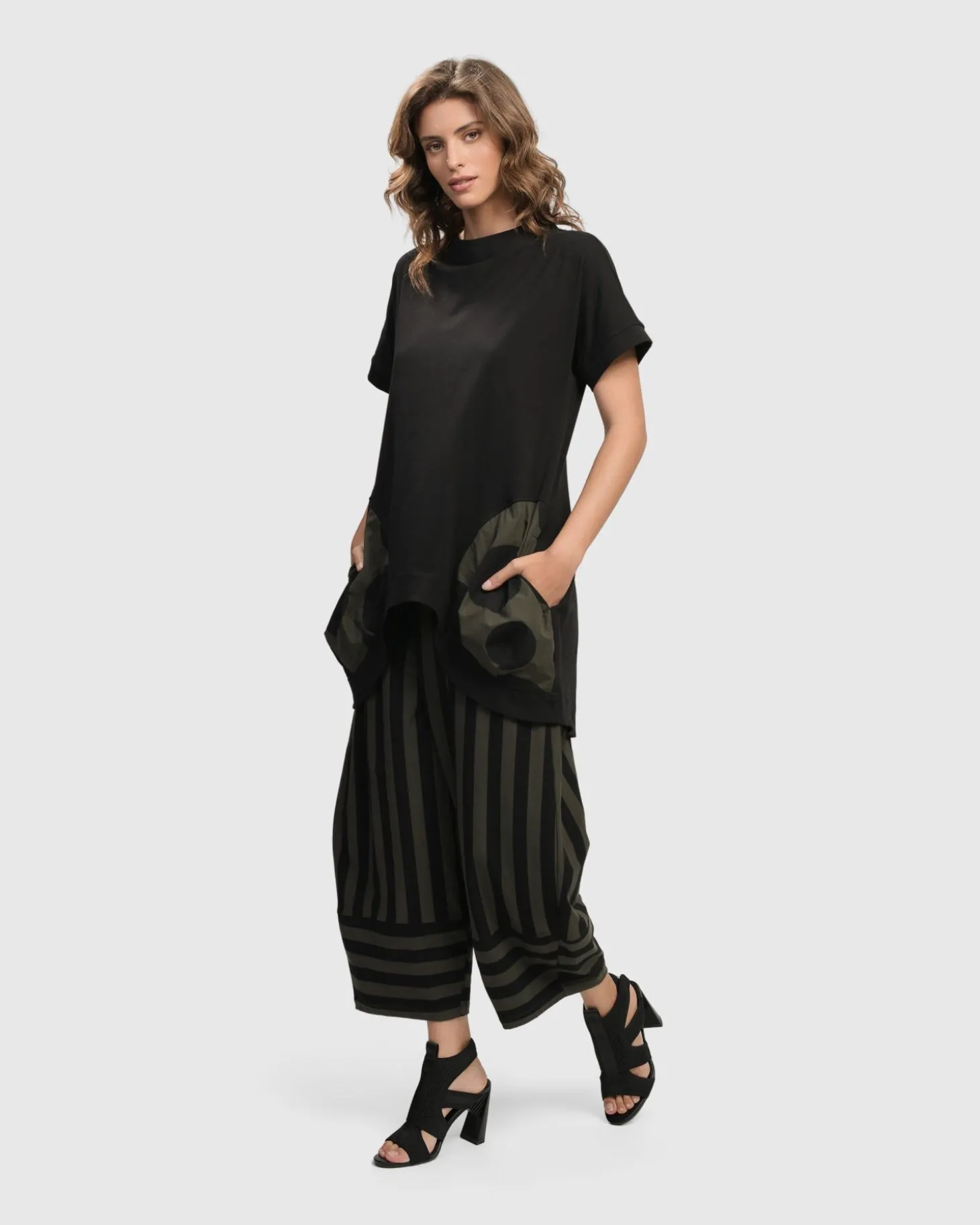 Urban Bells Tunic Top, Khaki