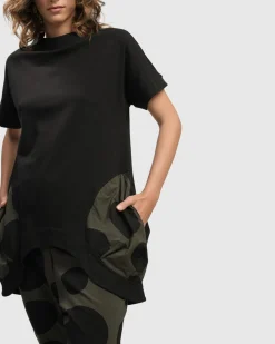Urban Bells Tunic Top, Khaki