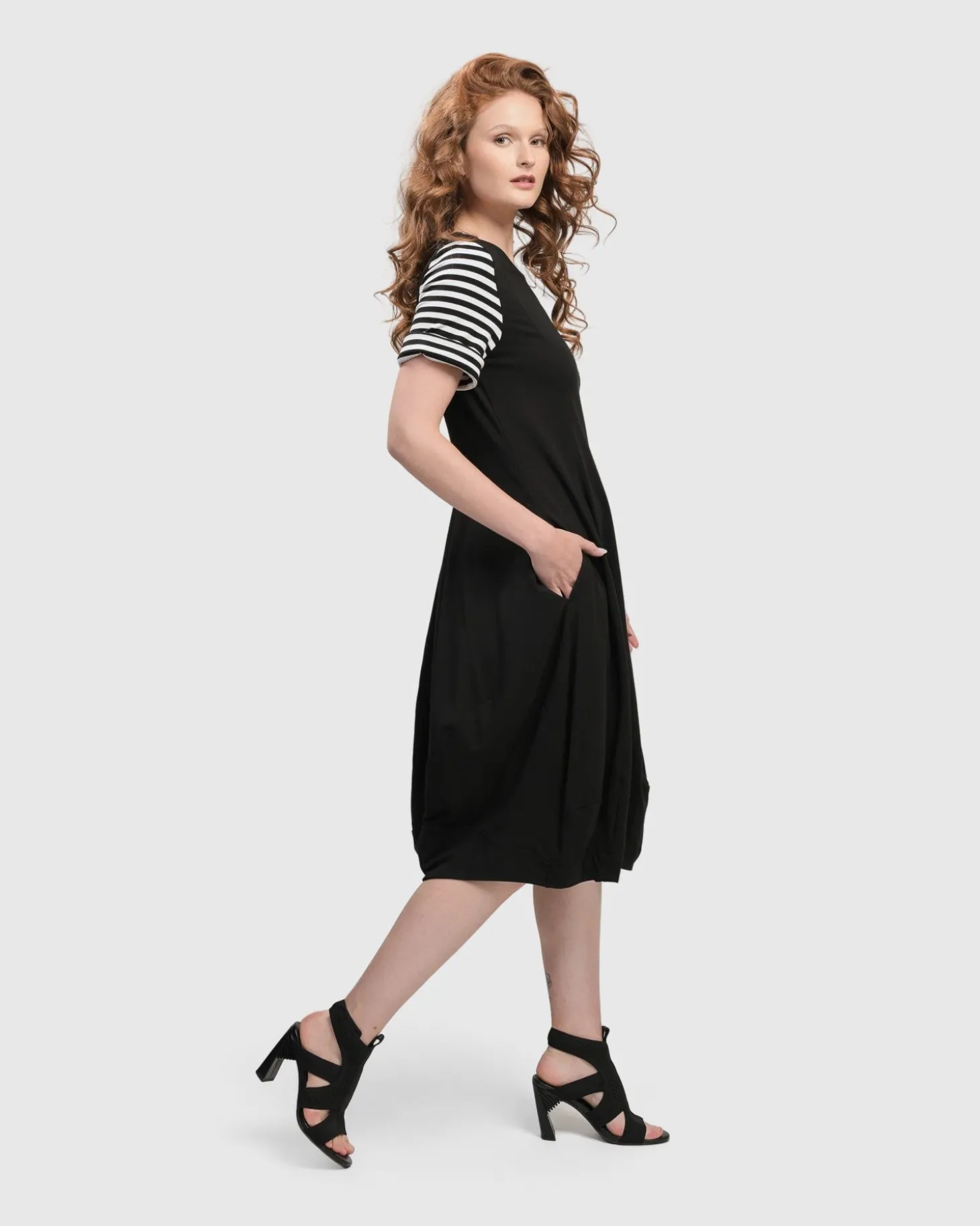Urban Daytime Cocoon Dress, Stripes