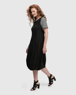 Urban Daytime Cocoon Dress, Stripes