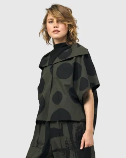 Urban Dots Kiku Cape Jacket, Khaki