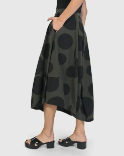Urban Dots Lotus Balloon Skirt, Khaki