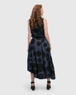 Urban Dots Sleeveless Mockneck Top, Navy