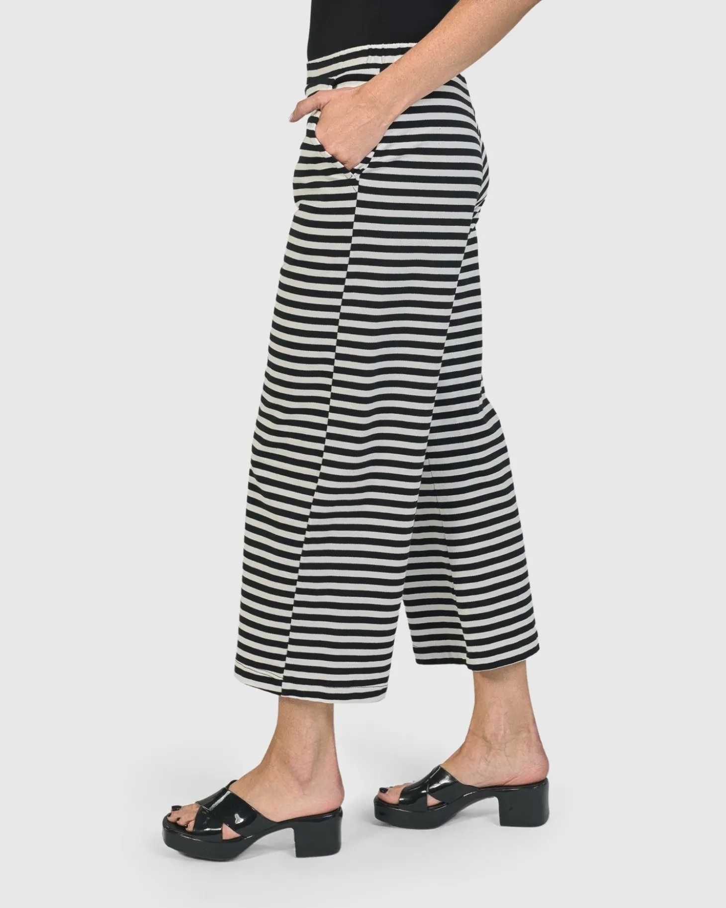 Urban Greenwich Striped Pants, Black