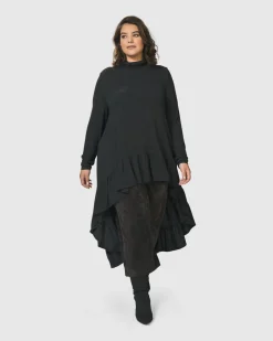 Urban Hi Lo Katniss Top, Charcoal