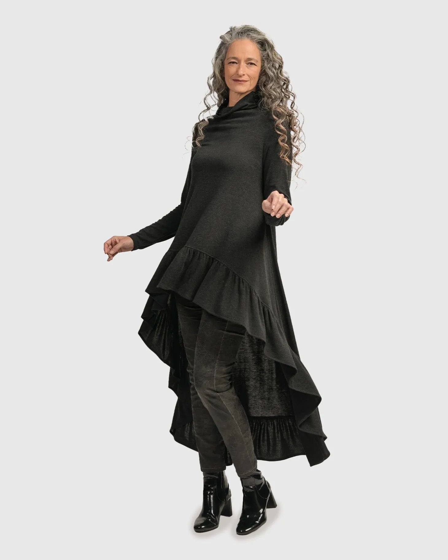 Urban Hi Lo Katniss Top, Charcoal