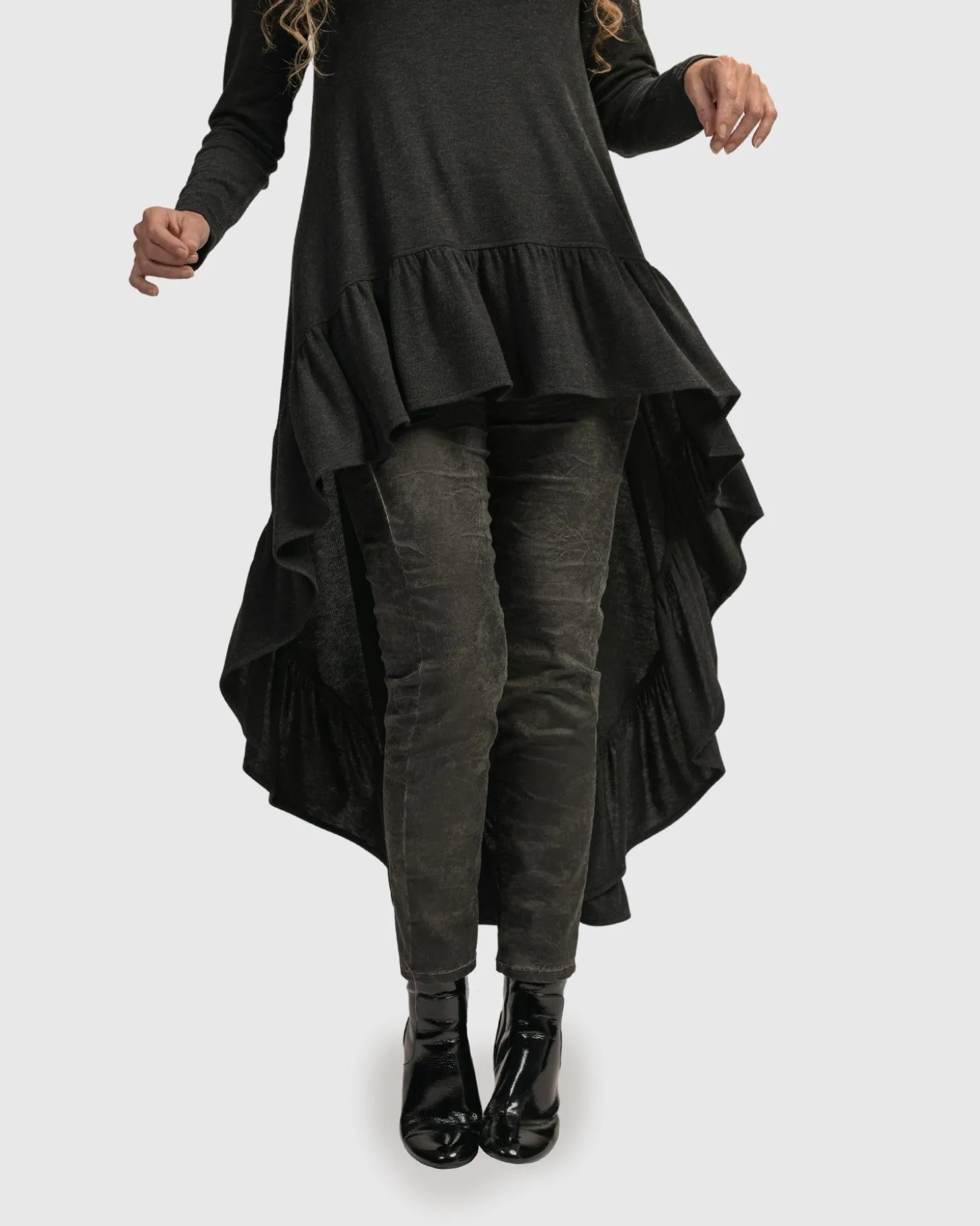Urban Hi Lo Katniss Top, Charcoal