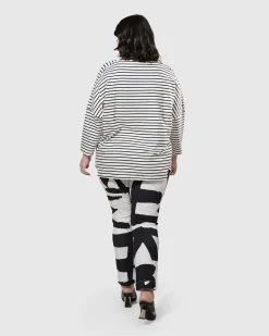 Urban Jagger Stripe Top, Black