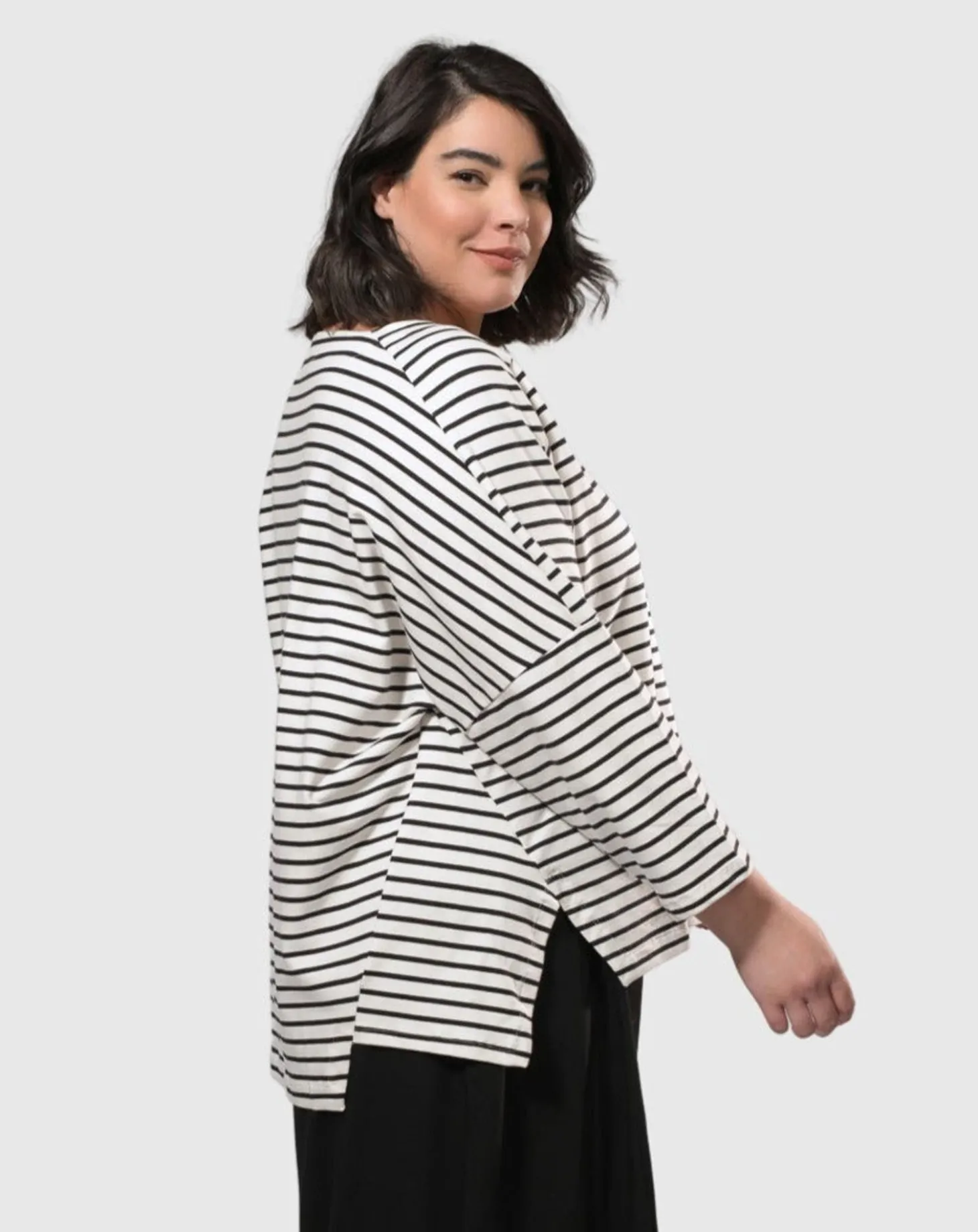 Urban Jagger Stripe Top, Black