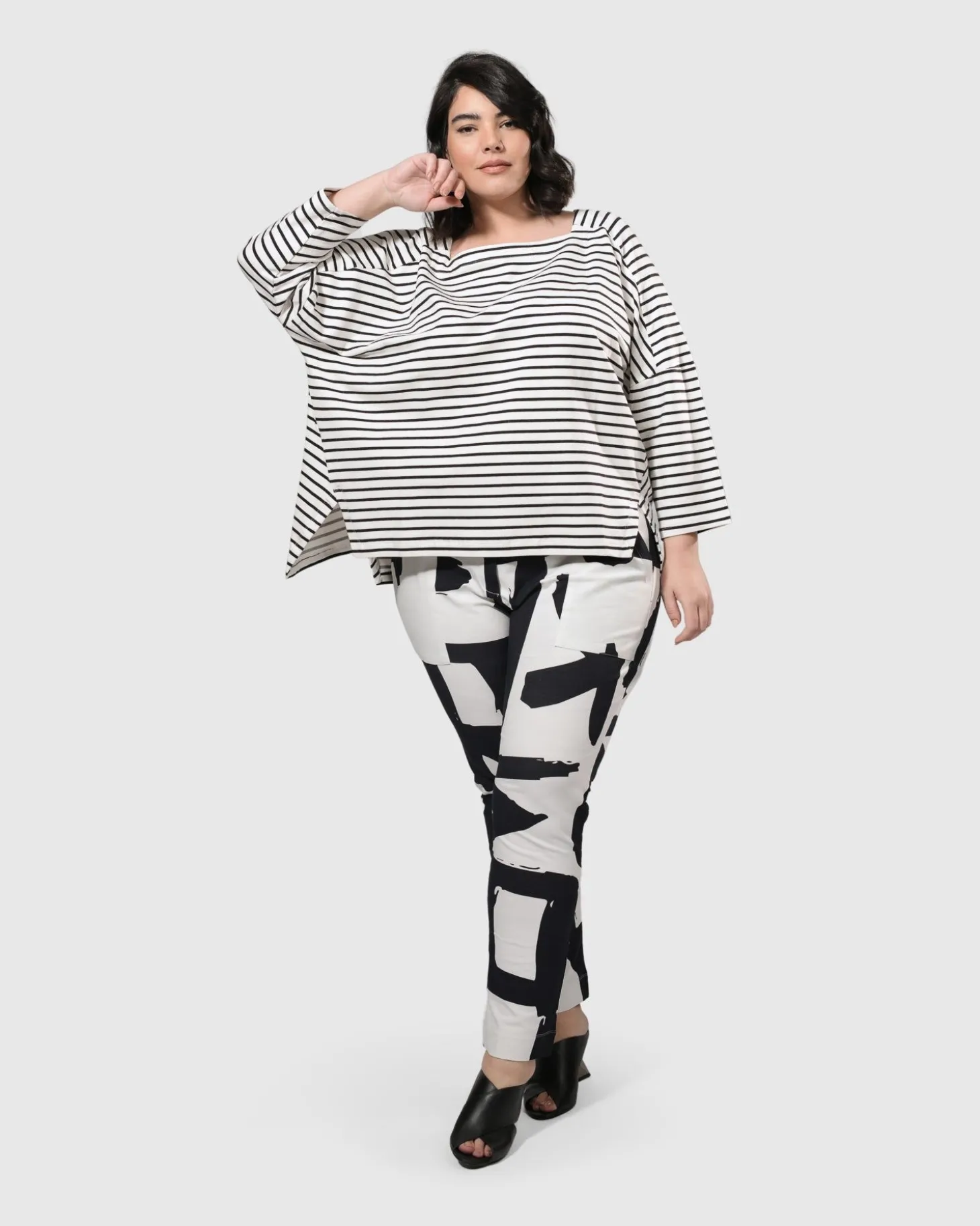 Urban Jagger Stripe Top, Black