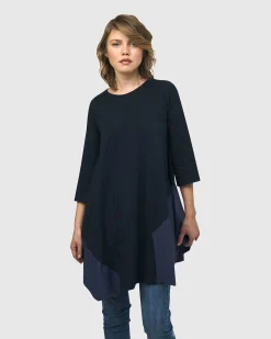 Urban Marvels Trapeze Top, Navy