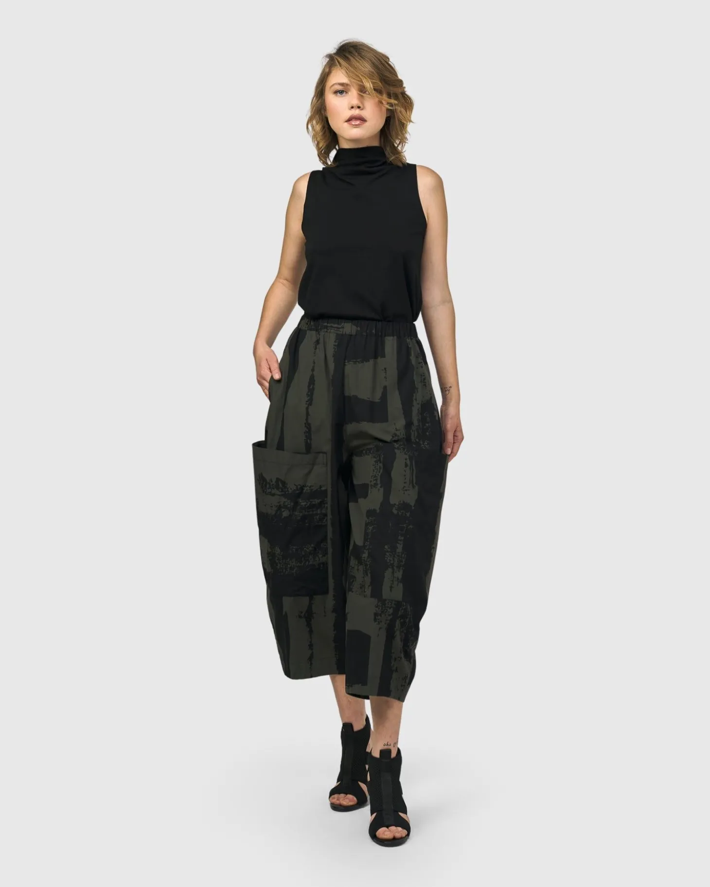 Urban Origami Barrel Pants, Khaki