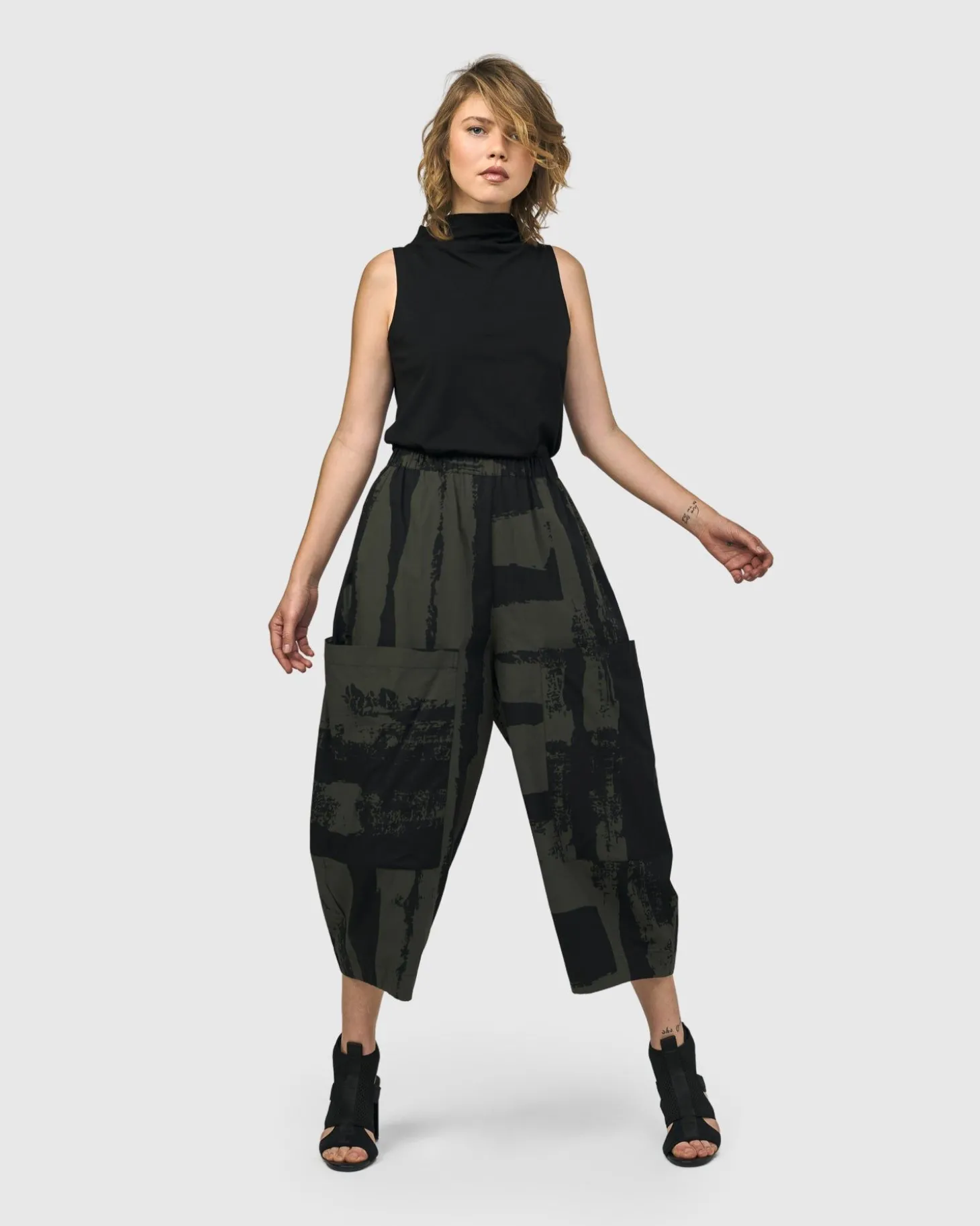 Urban Origami Barrel Pants, Khaki