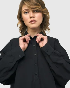 Urban Oversized Trapeze Shirt, Black