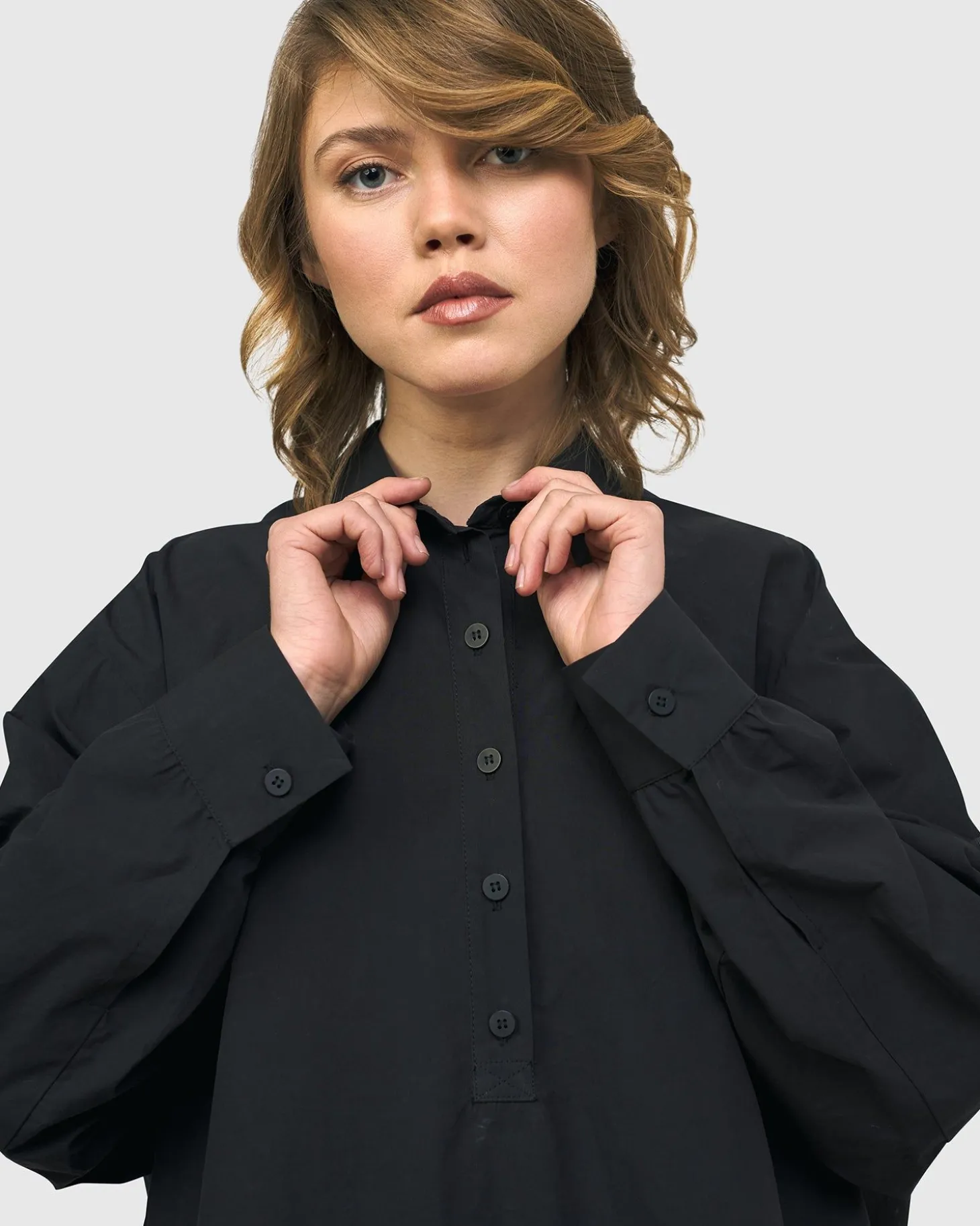 Urban Oversized Trapeze Shirt, Black
