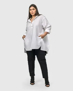 Urban Oversized Trapeze Shirt, White