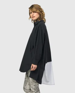 Urban Oversized Trapeze Shirt, Black